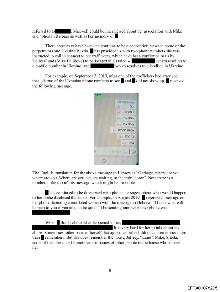 Epstein menaces mineure Ukraine